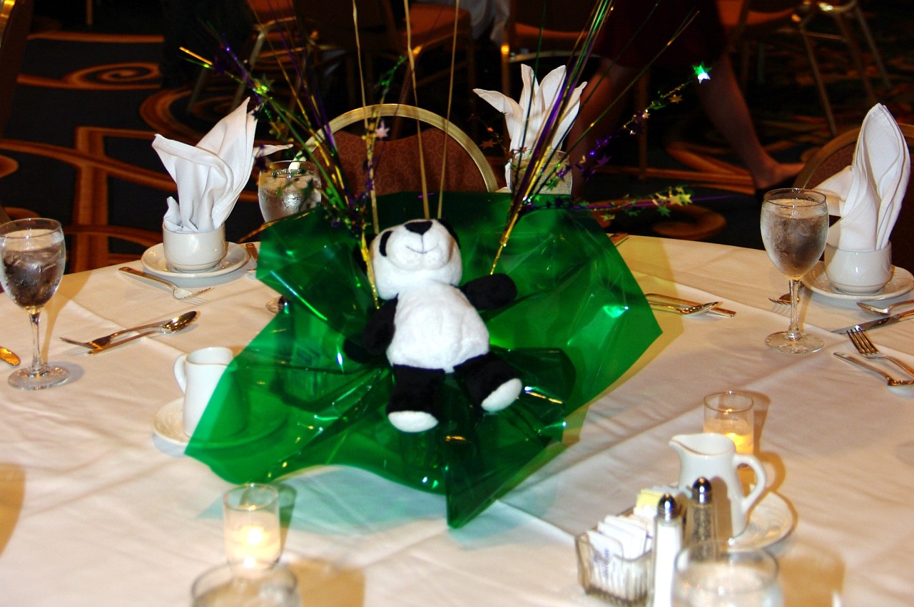 Table settings at the awards banquet at the 2010 Conference