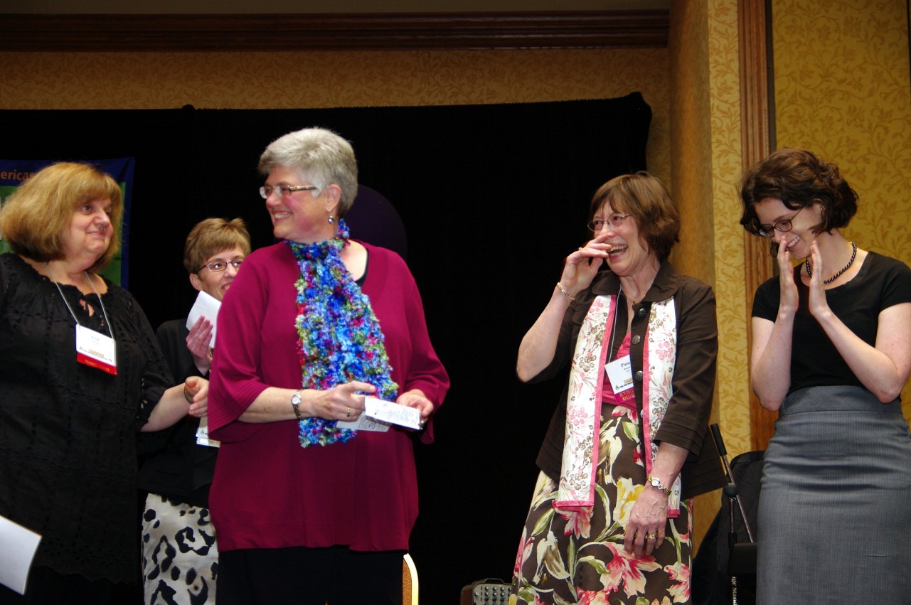 Teri Einfeldt, Christie Felsing, Joanne Melvin, Pam Brasch, and Jenny Ferenc at the 2010 Conference awards banquet