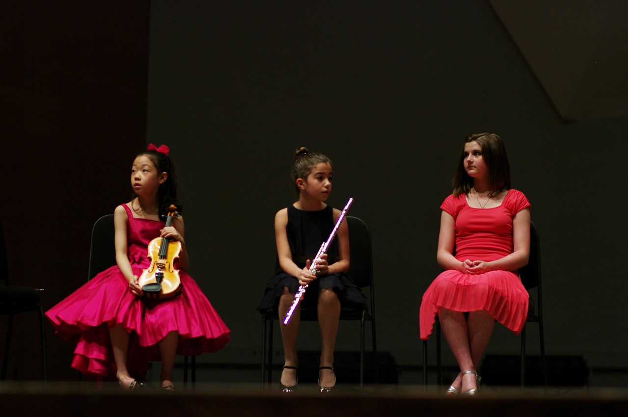 Yesong Sophie Lee, Nadira Novruzov, and Caroline Richards in the Kaleidoscope Concert