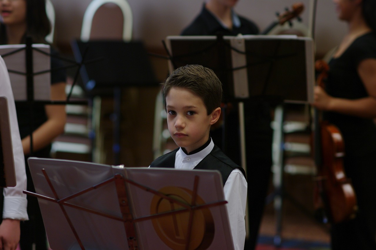A young member of the Bach viola ensemble at the 2012 Conference