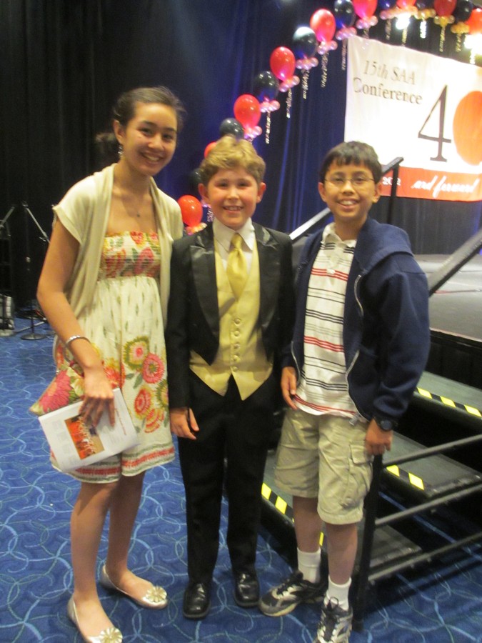 Kirsten Mossberg, Gavin George and Max Mossberg after Piano Concerto