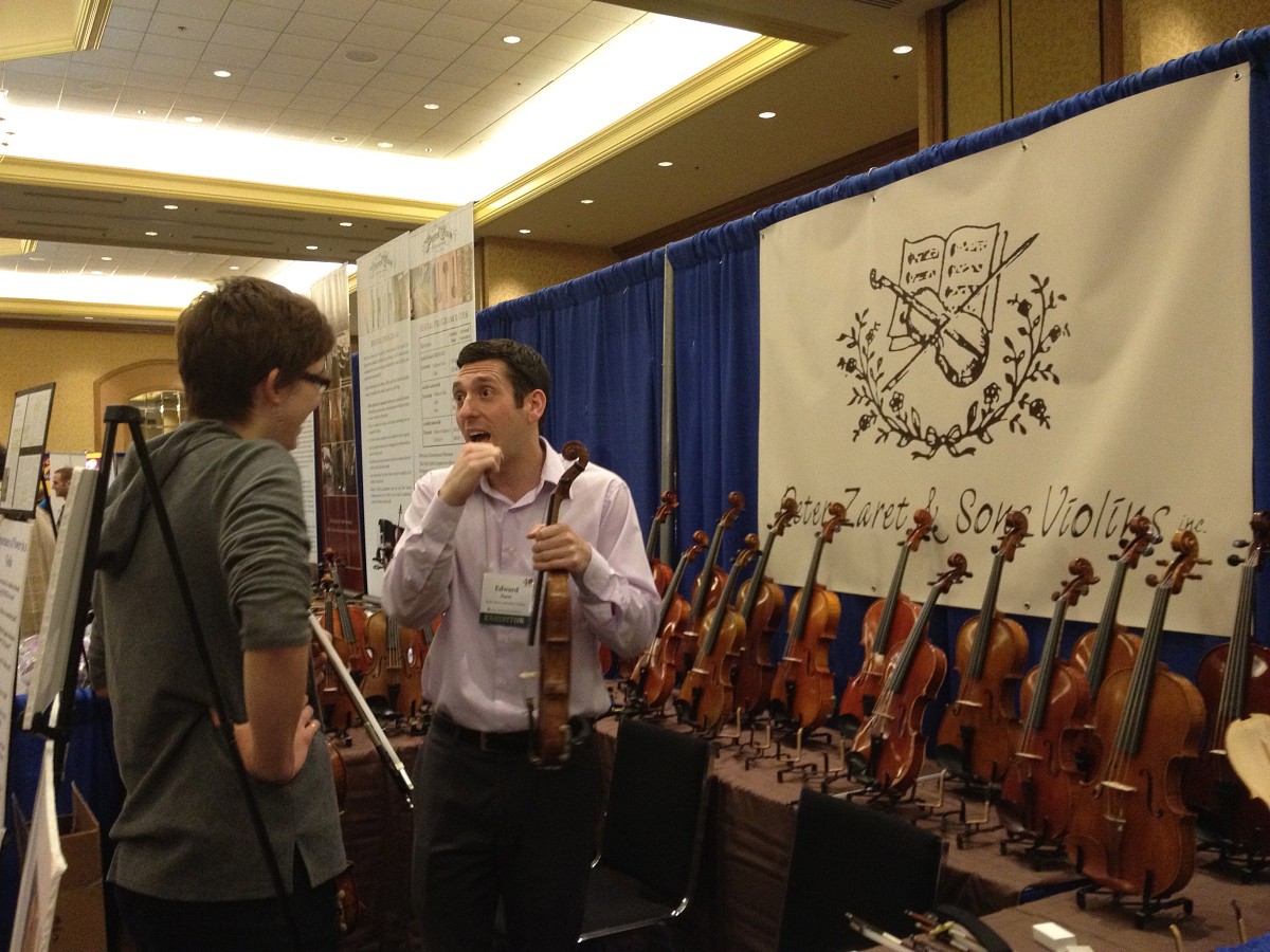 Peter Zaret & Sons Violins exhibit booth at the 2012 Conference