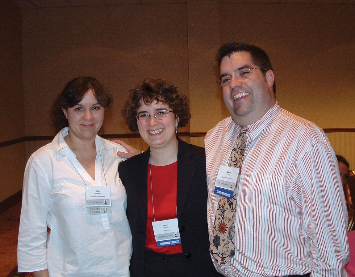 Kelly Williamson, Nancy Hannen, and David Gerry at the 2004 SAA Conference