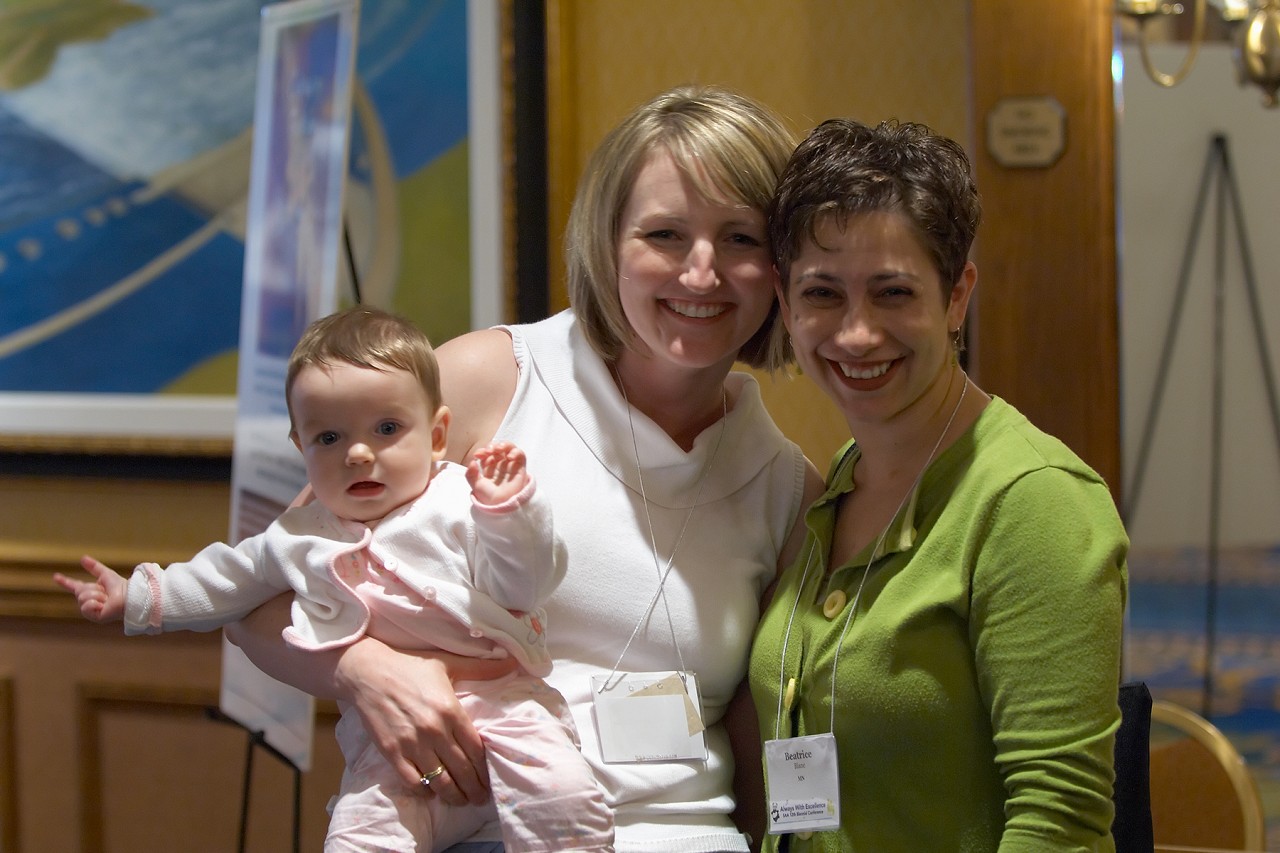 Beatrice Blanc and friend with baby at the 2006 SAA Conference
