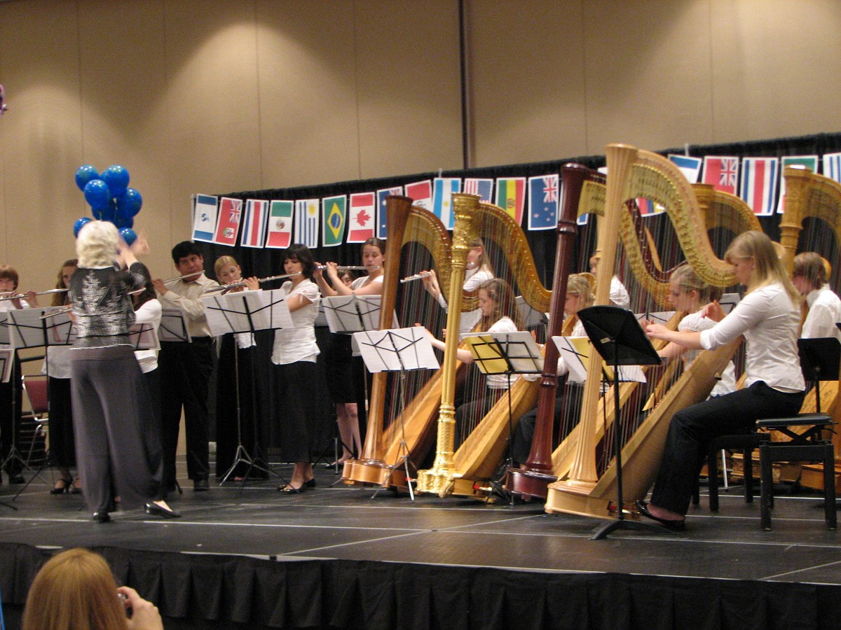 Flute and Harp Ensemble performance with Wendy Stern conducting at the 2008 SAA Conference