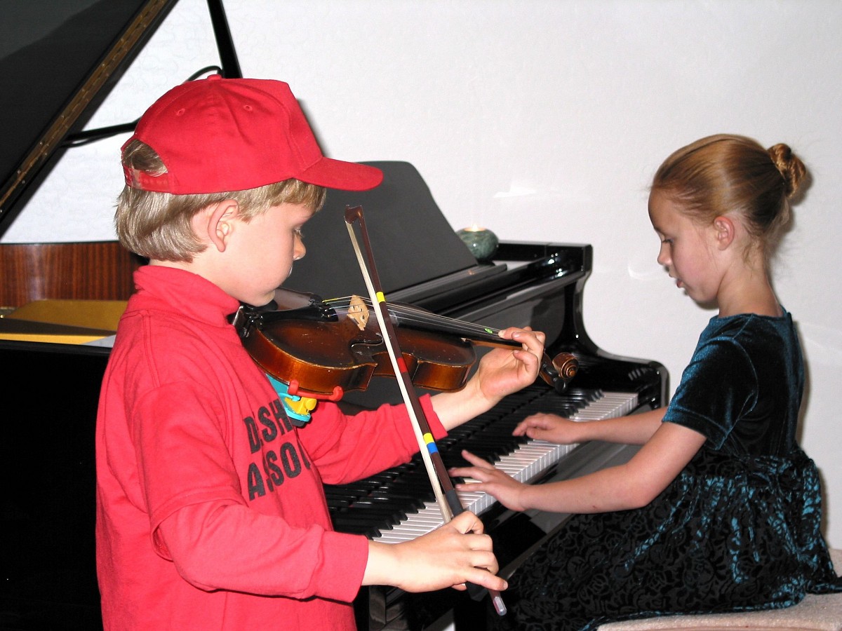 Violin and piano students at Chaparral MusicFest Suzuki Academy
