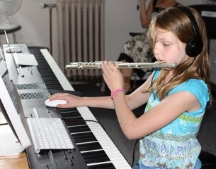 Flute student at Boston Suzuki Flute Institute