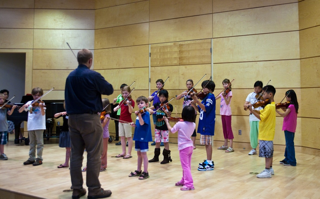 Violin group class at Langley Community Music School Suzuki Summer Workshop