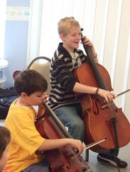 Cello students at Virginia Suzuki Institute