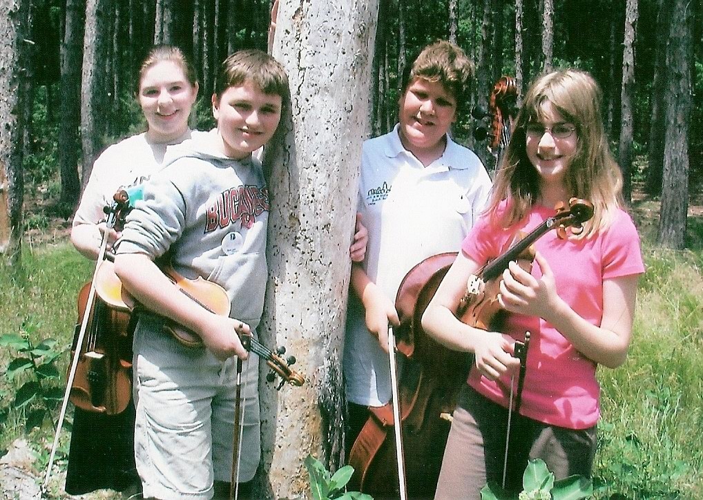 Student string quartet at Blue Lake Suzuki Family Camp