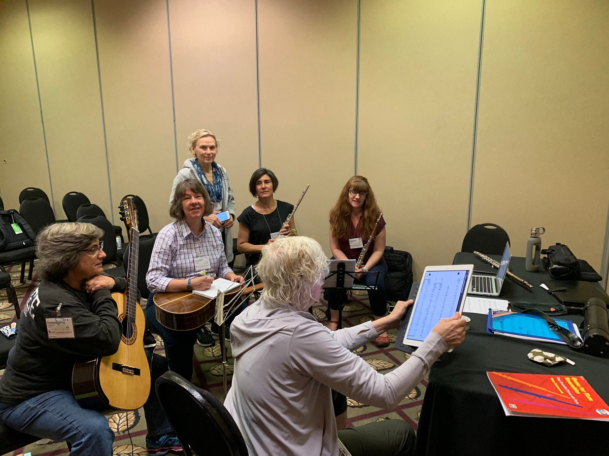 Flute, recorder and guitar collaboration—multi-level groups session