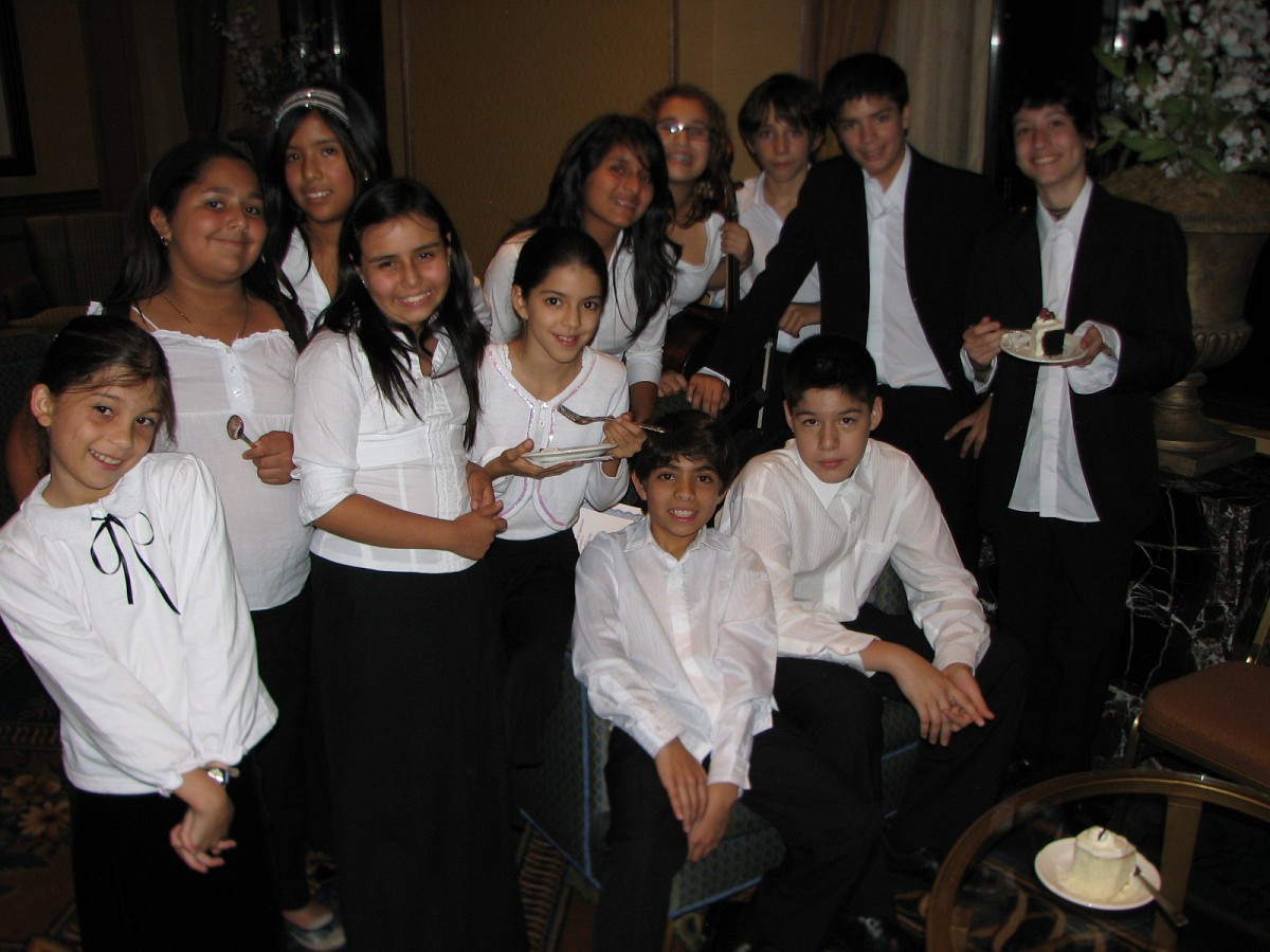 Latin American Suzuki ensemble students relaxing after their performance at the 2008 SAA Conference