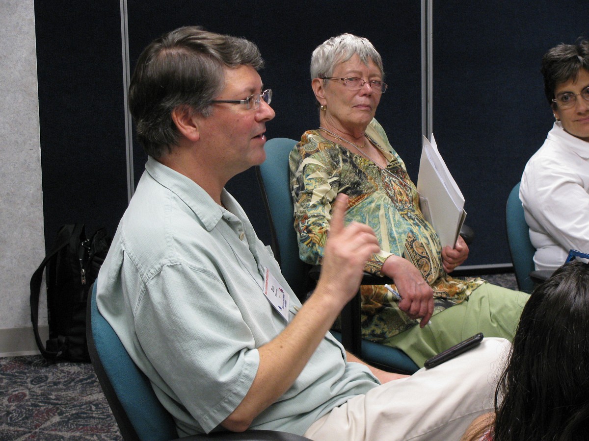 Dan Browning, Daphne Hughes, and Andrea Cannon participate in a discussion at the 2011 Leadership Retreat