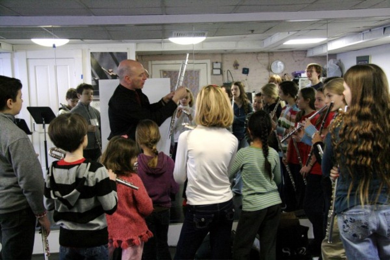 Flute students at the 2008 Brookline workshop