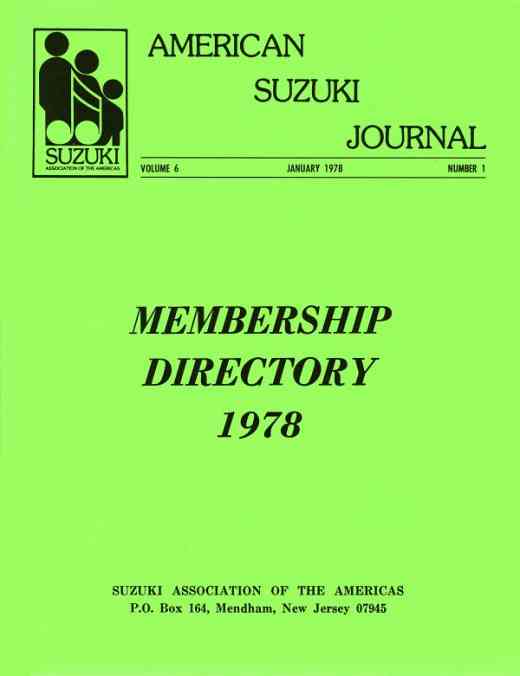 American Suzuki Journal volume 6.1.