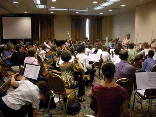 Cello ensemble session at the 2010 Conference