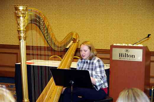 Angela Willis presents a harp session at the 2010 Conference