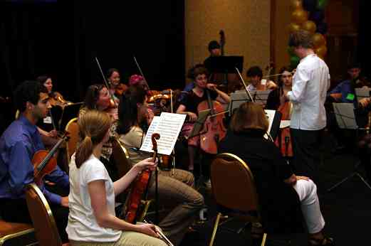 The Hartt orchestra rehearses for the Piano Concerto at the 2010 Conference