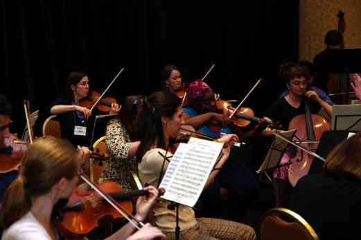 The Hartt orchestra rehearses for the Piano Concerto at the 2010 Conference