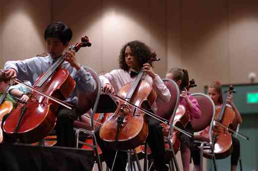 Cello sections in the SYOA 2 concert at the 2012 conference
