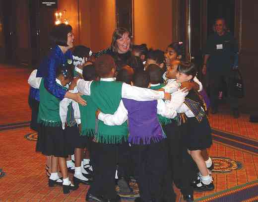 Michele George and Diane Slone with Rainbow Suzuki Strings at the 2004 SAA Conference