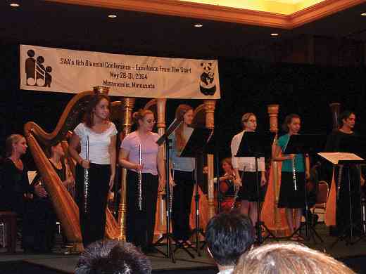Suzuki flute and harp ensemble performance at the 2004 SAA Conference
