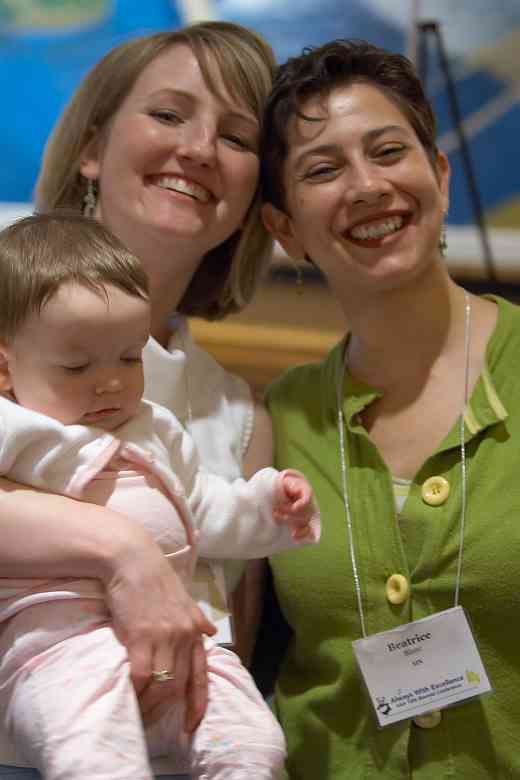 Beatrice Blanc and friend with baby at the 2006 SAA Conference
