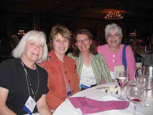 Board members Betty Wahlig, Lamar Blum, and Ruth Engle Larner with Linda Rekas at the 2008 SAA Conference