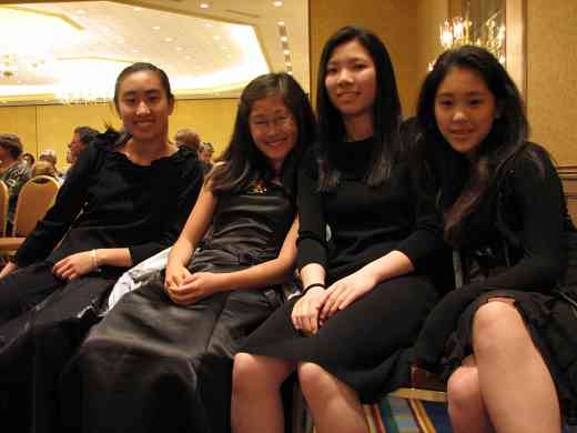 Four piano concerto performers relaxing before the big gig at the 2008 SAA Conference