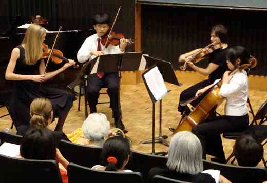 String quartet concert at Advanced Suzuki Institute at Stanford