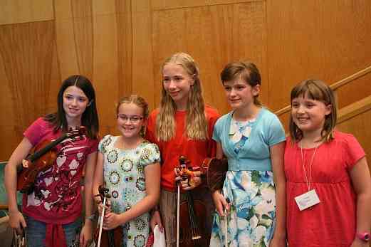 Violin students at Montana Suzuki Institute
