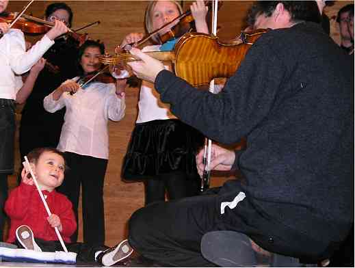 Violin group class at Brandon Suzuki Summer Institute