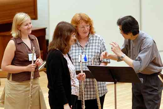 Toshio Takahashi and teachers at East Tennessee Suzuki Flute Institute