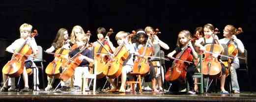 Cello students at Greater Pittsburgh Suzuki Institute