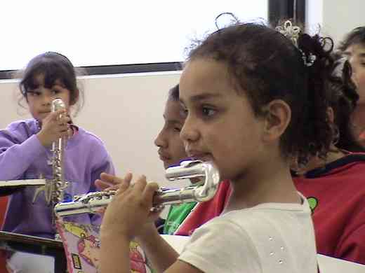 Young flute student at the Bogota Suzuki Festival in June, 2008.