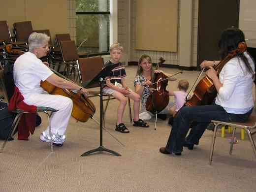 Cello lesson at Brandon Suzuki Institute