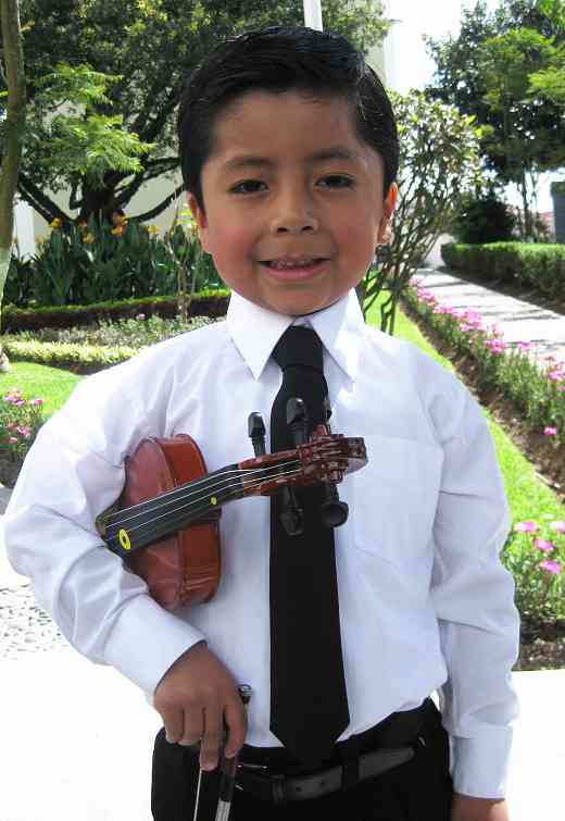 Four-year-old violin student from Ecuador