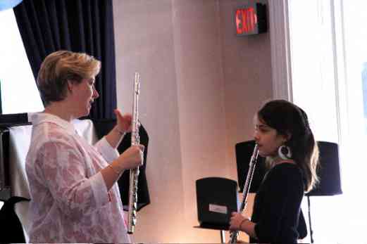 Flute student and teacher