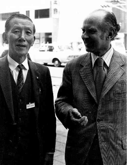 Milton Goldberg and Shinichi Suzuki in 1973