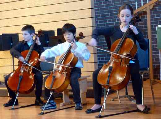 Cello students perform at the SAO Conference