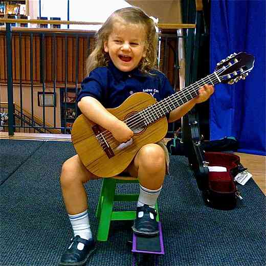 Happy 3-Year-Old Performs