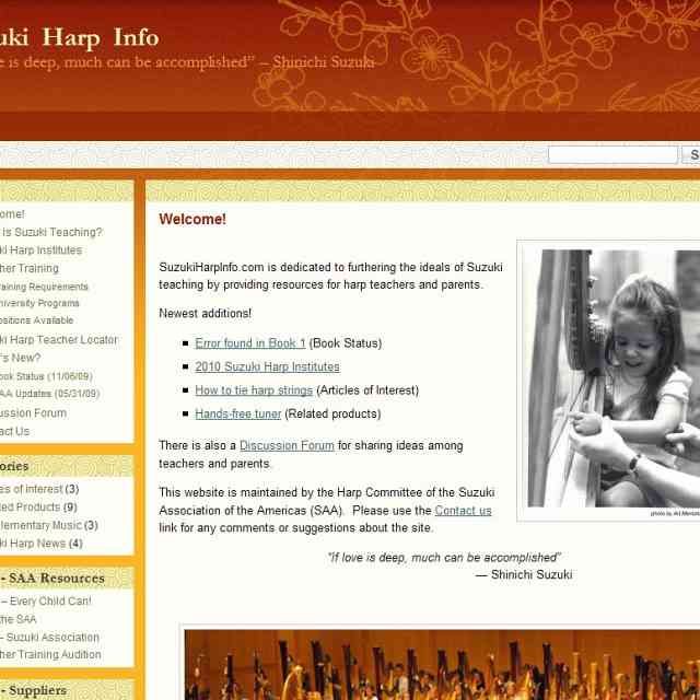 New Suzuki Harp Website