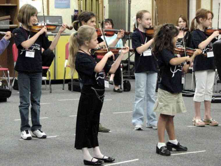 Violin group class at Greenville Suzuki Strings Wokshop