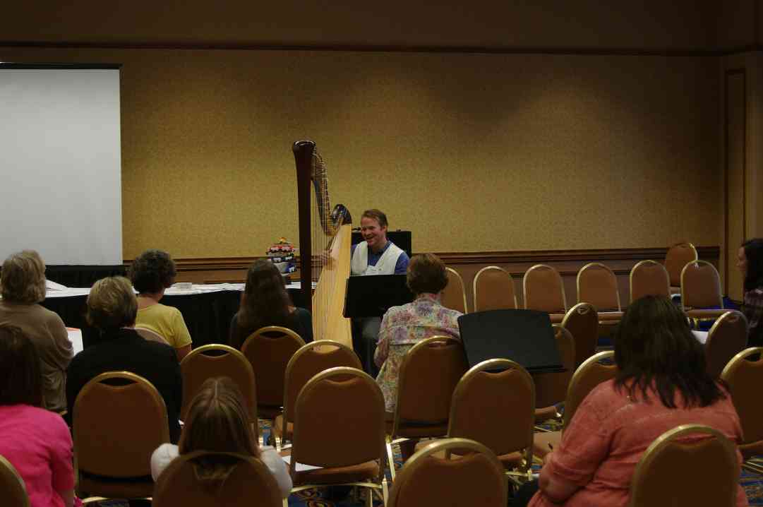Jeremy Chesman gives a baroque ornamentation session at the 2012 conference