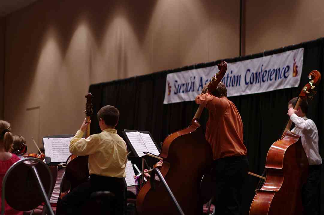 Cello and bass sections in the SYOA 2 concert at the 2012 conference