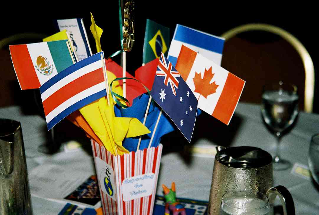 Flags table centerpiece.
