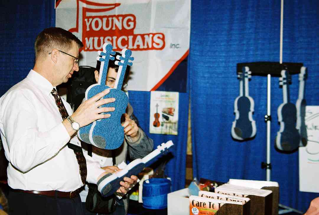 Foam-a-lins at the Young Musicians exhibit booth.