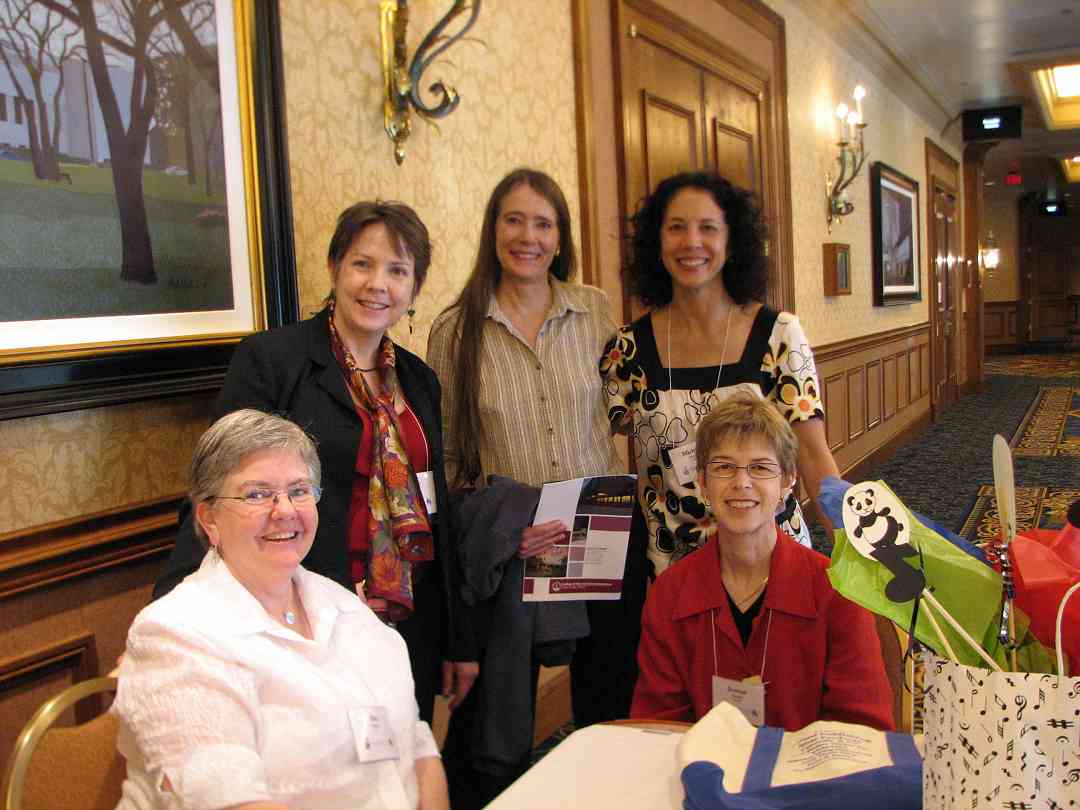 2008 Conference attendees. Front row: Dee Martz, and Joanne Martin. Back row: Delaine Fedson, Mary Kay Waddington, and Michiko Yurko.