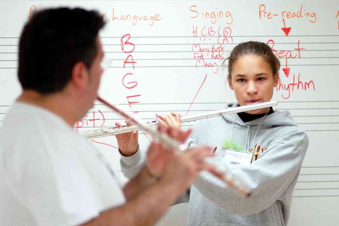 David Gerry and student at East Tennessee Suzuki Flute Institute