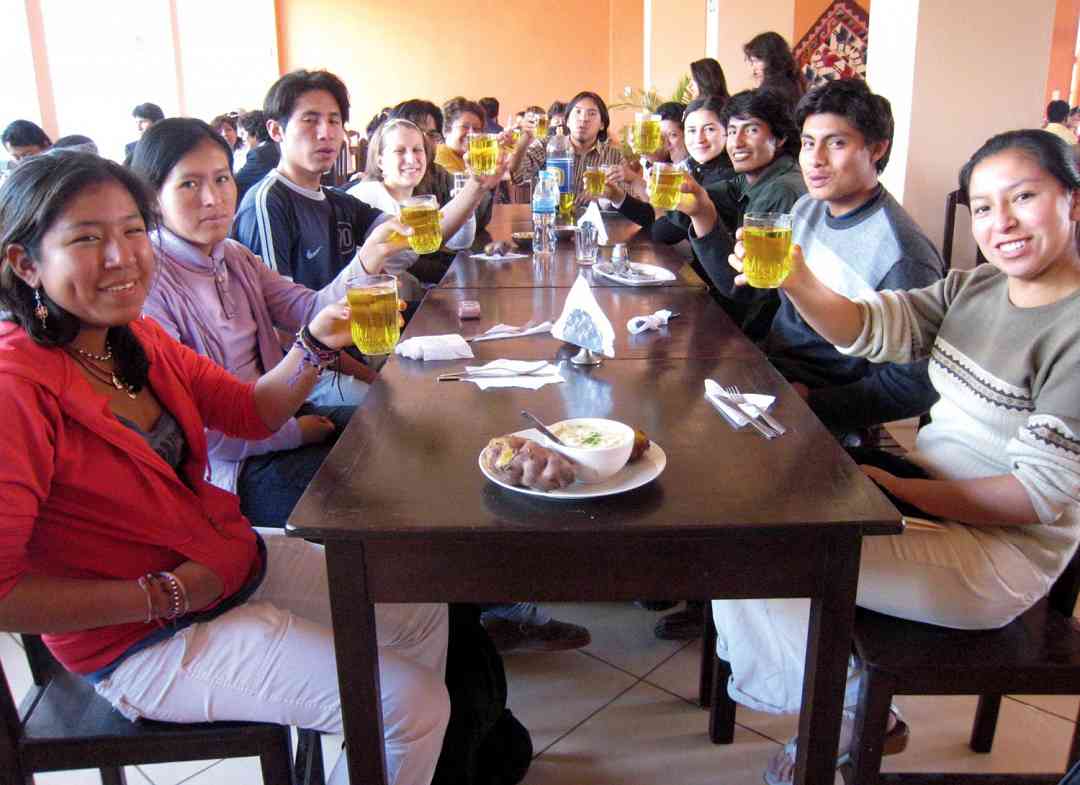 Cheers with Inka Kola at the 2008 Ayacucho National Workshop in Peru